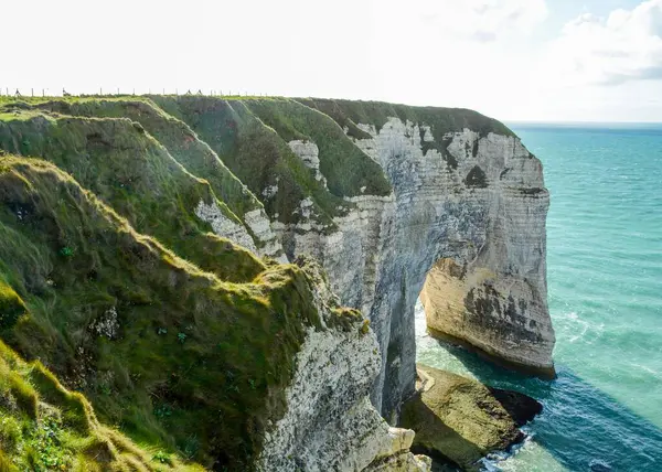 Klippiga Klippor Etretat Normandie Frankrike — Stockfoto