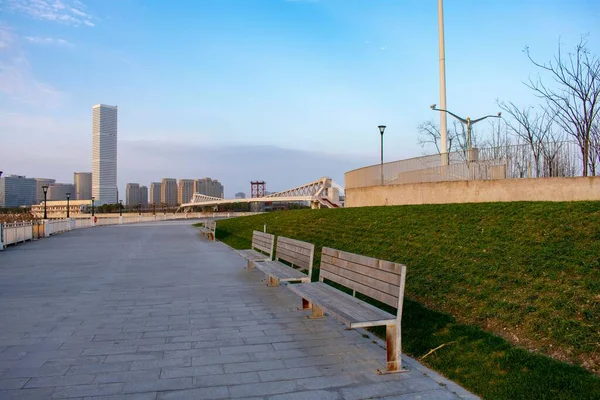 Shanghai City Park Winter Evening — Stock Photo, Image