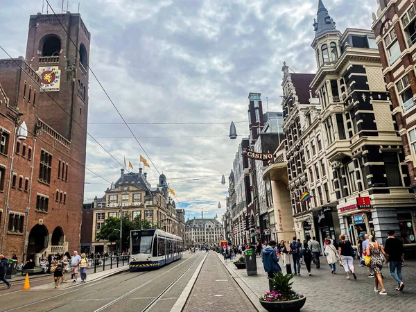 Piękne Ujęcie Ulicy Amsterdamie Holandia — Zdjęcie stockowe