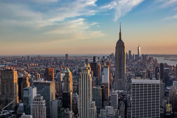 Una Vista Dall Alto Sul Più Basso Manhattan Con Empire — Foto Stock