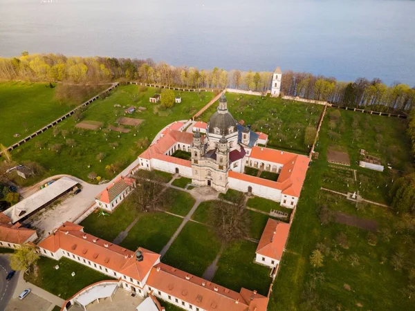 Widok Lotu Ptaka Klasztor Kościół Pazaislis Kownie Litwa — Zdjęcie stockowe