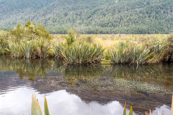 Een Prachtig Shot Van Mirror Lakes South Island Nieuw Zeeland — Stockfoto
