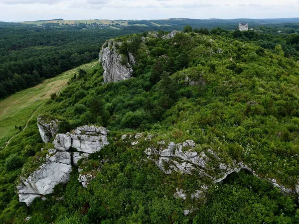 Una Vista Aérea Agujero Roca Paisaje Montaña —  Fotos de Stock