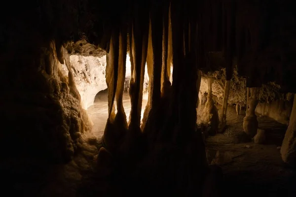 Vista Dentro Las Cuevas Frasasassi Sistema Cuevas Kársticas Municipio Genga — Foto de Stock