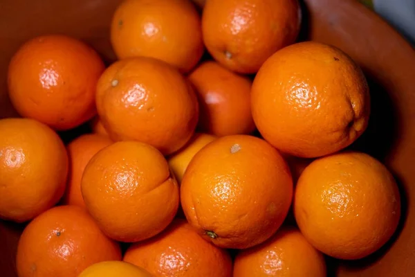 Egy Halom Friss Érett Narancs Biogazdálkodás Egészséges Táplálkozás — Stock Fotó