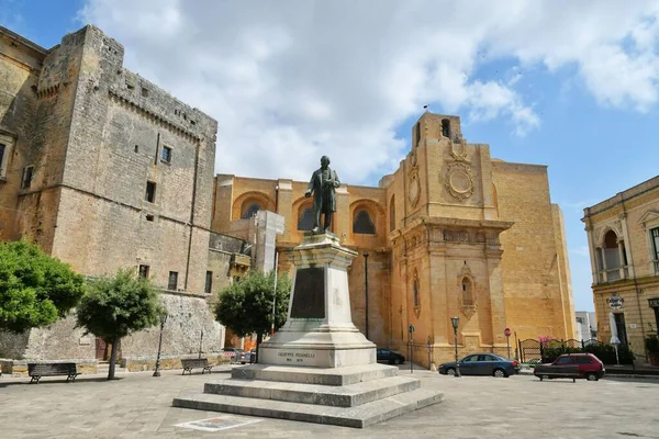 Plac Miejski Historycznym Centrum Tricase Średniowiecznej Miejscowości Regionie Puglia — Zdjęcie stockowe