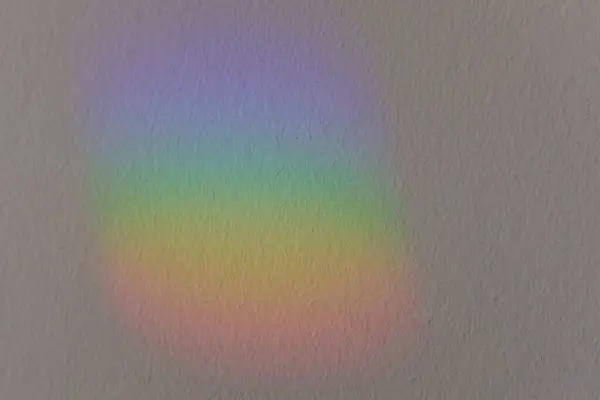 Ein Regenbogenlicht Aus Glasbrechung Einer Weiß Beigen Wand — Stockfoto