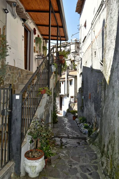 Uma Rua Estreita Entre Edifícios Antigos Aldeia Orsomarso Região Calábria — Fotografia de Stock