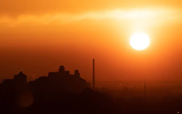 Sunset Industrial Area Cologne Germany — Stock Photo, Image