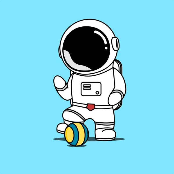 Astronaut Ontwerp Karakter Cartoon Illustratie — Stockfoto