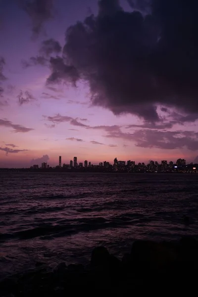 Nach Sonnenuntergang Blick Vom Marine Drive Mumbai — Stockfoto