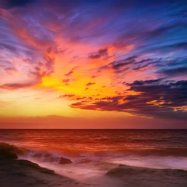 Beautiful View Landscape Sea Sunset — Stock Photo, Image