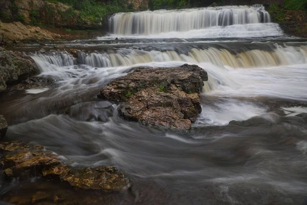 Uma Longa Exposição Willow Falls Willow River State Park Hudson — Fotografia de Stock