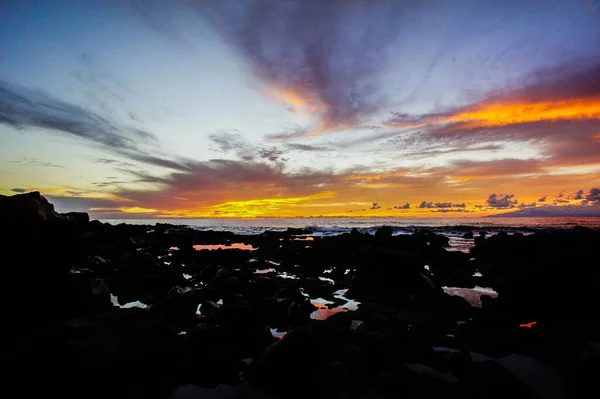 Tenerife Kanarya Adası Spanya Atlantik Okyanusunda Güneş Batıyor — Stok fotoğraf