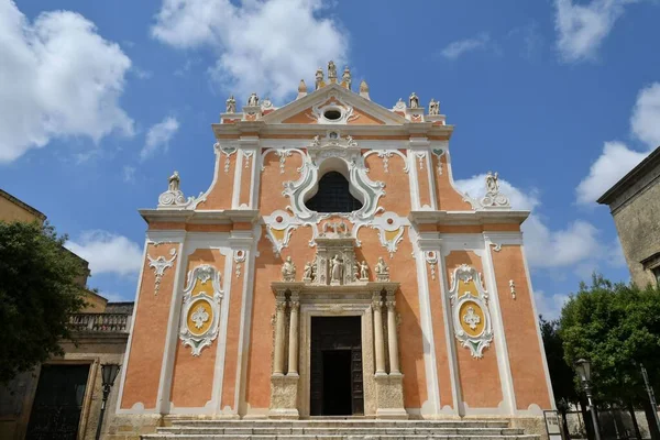 Facade Church Historic Center Tricase Medieval Town Puglia Region Italy — Stock Photo, Image