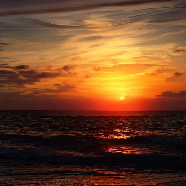 Ein Schöner Blick Auf Eine Landschaft Mit Dem Meer Bei — Stockfoto