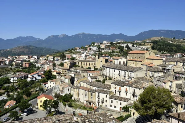Uma Vista Panorâmica Aérea Aldeia Montanhosa Altomonte Região Calábria Itália — Fotografia de Stock