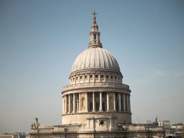 Vzdušný Záběr Katedrály Svatého Pavla Pod Modrou Jasnou Oblohou Londýně — Stock fotografie