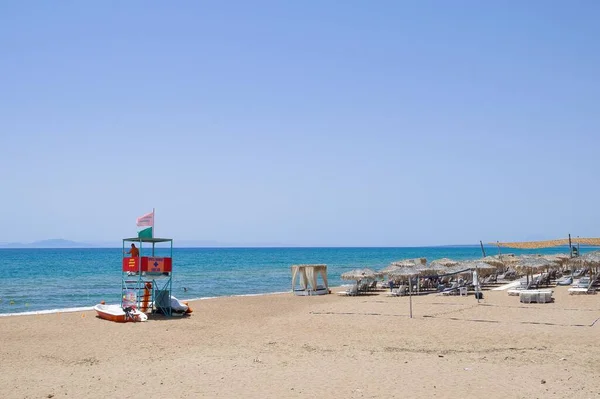 Proste Niewymagające Piękno Oferują Bardzo Piękne Plaże Agia Marina Beach — Zdjęcie stockowe
