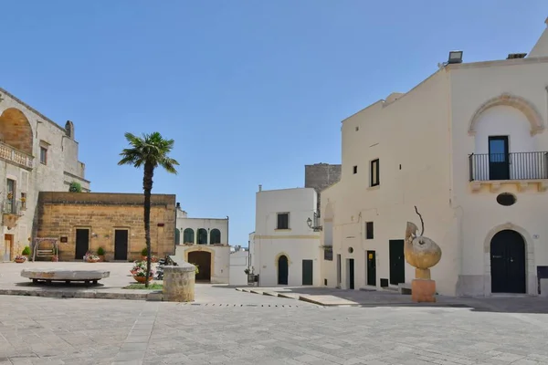 Town Square Specchia Medieval Village Puglia Region Italy — Stockfoto