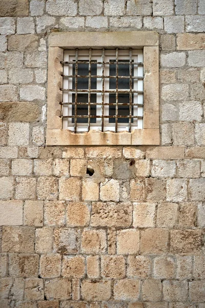 Vertical Shot Building Wall Window Front Window Bars — Stock Photo, Image