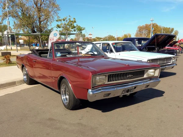 Oude Sportieve Rode Dodge Polara Gtx Convertible Jaren Zeventig Twee — Stockfoto