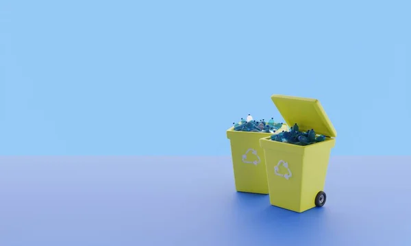 Ilustracja Pojemniki Śmieci Recyklingu Koncepcja Ochrony Środowiska Koncepcja Recyklingu Plastikowe — Zdjęcie stockowe