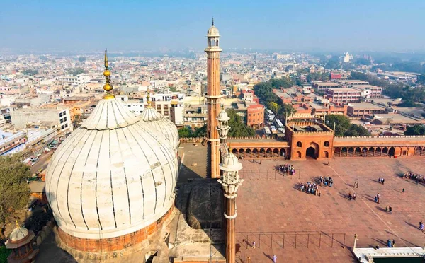 Vista Panorâmica Catedral Deli Mesquita Nova Deli Índia — Fotografia de Stock