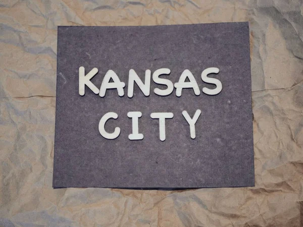 Kansas City Holzbuchstaben Perfekte Grafik Für Ihren Nächsten Artikel Über — Stockfoto