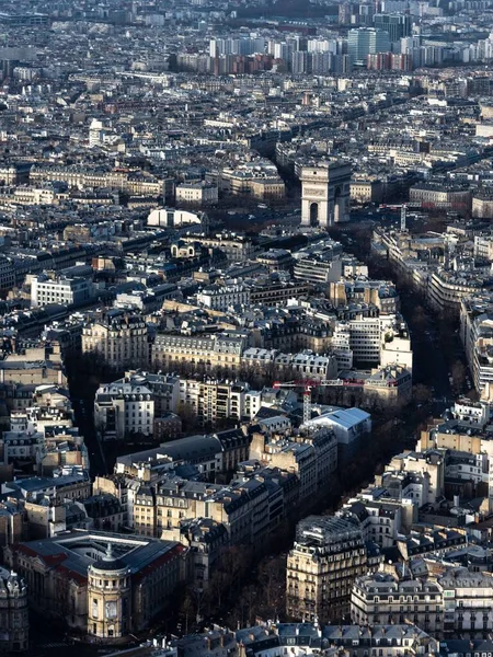 Вертикальний Вид Паризький Міський Пейзаж Ейфелевої Вежі Франції — стокове фото