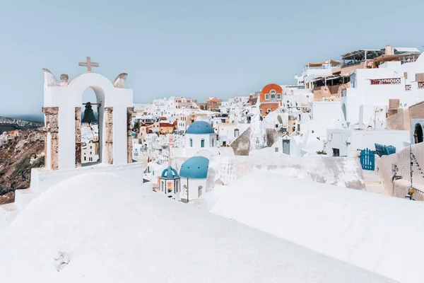 White Church Houses Santorini Greece — Stock Photo, Image