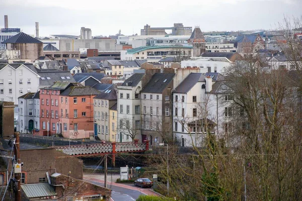 Cork City Irlandia Lutego 2021 Widok Centrum Cork City Budynki — Zdjęcie stockowe