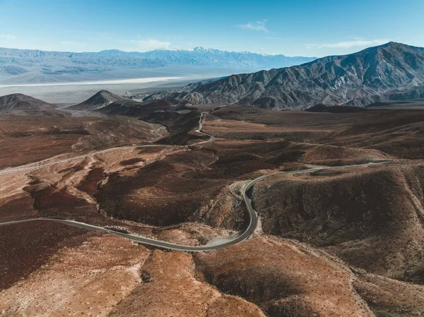 Widok Drogę Prowadzącą Doliny Śmierci Kalifornia Usa — Zdjęcie stockowe