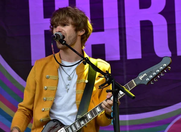 Indie Band Two Weeks Nashville Perform Pub Park Festival Victoria — Stock Photo, Image