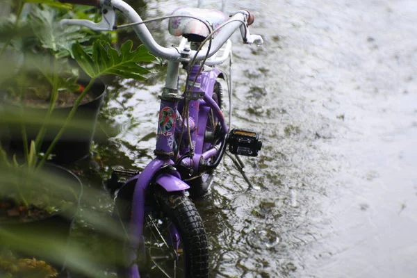 Altes Fahrrad Nieselregen Blora Zentraljava Indonesien Mai 2022 — Stockfoto