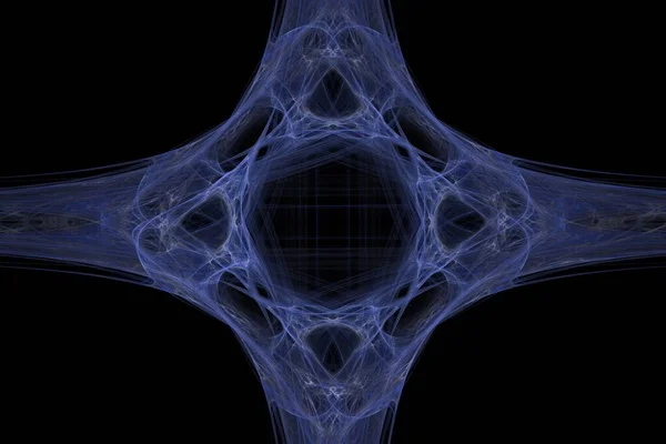 Digital Fractal Render Exquisite Dynamic Flowing Blue Lines Energy Showing — Stock Photo, Image