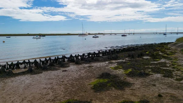 Vacker Utsikt Över Stranden Mot Floden Alde Orford Ness Suffolk — Stockfoto