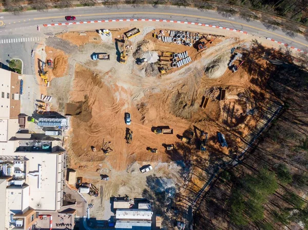 Eine Drohne Von Einer Baustelle Raleigh North Carolina Usa — Stockfoto