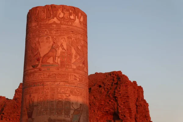 Piękne Ujęcie Kom Ombo Świątyni Zachodzie Słońca Egipcie — Zdjęcie stockowe