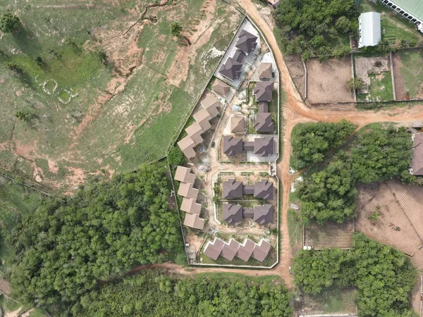 Uma Vista Aérea Subdivisões Casas — Fotografia de Stock