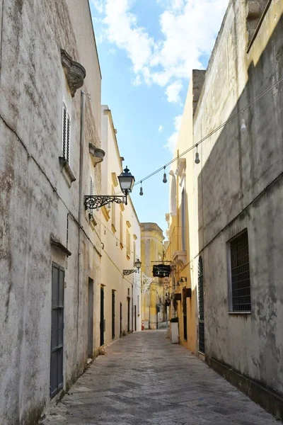 Narrow Street Old Houses Uggiano Medieval Town Puglia Region Italy — 스톡 사진