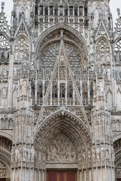 Rouen Historyczne Miasto Francji Katedra Notre Dame Średniowiecznym Centrum — Zdjęcie stockowe