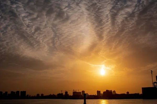 Sunset Huangpu River Shanghai City China — Stock Photo, Image