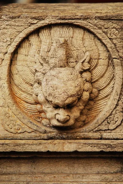 Closeup Bluestone Carving Temple China — Stock Photo, Image