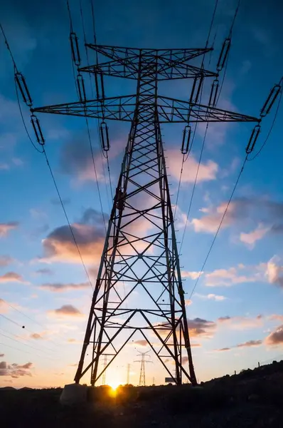 Vysokonapěťová Elektrická Převodovka Tower Energy Pylon — Stock fotografie