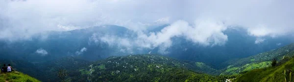 Panorama Des Montagnes Avec Nuages Des Photos Ont Été Prises — Photo