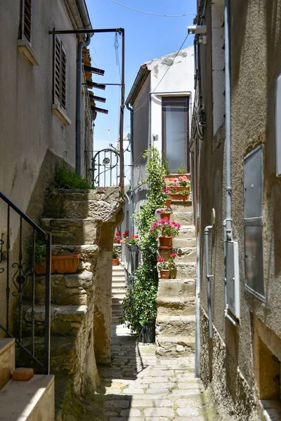 Narrow Street Old Houses Pietragalla Village Basilicata Region Italy — Zdjęcie stockowe