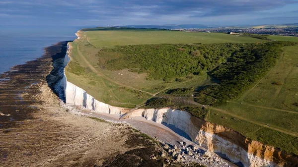 Aerial Drone View Beach Seaford Sunny Day — Stock Photo, Image