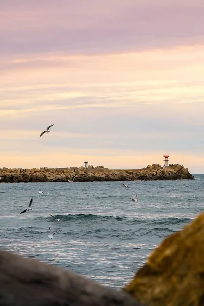 Krásný Výhled Západ Slunce Obrácený Oceánu — Stock fotografie