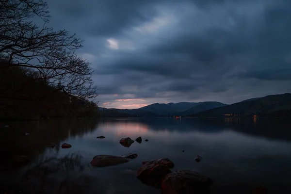 Prachtige Zonsondergang Boven Windermere Een Van Beroemdste Meren Het Beruchte — Stockfoto